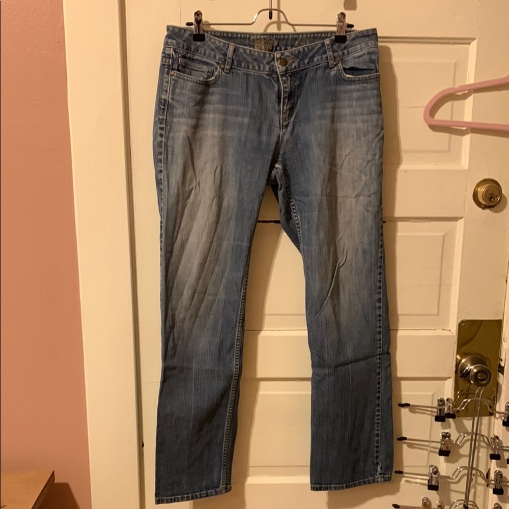 Simply Vera Vera Wang Blue Straight Leg Jeans with Lived-In Look